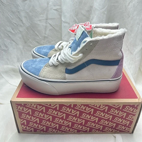 Vans Sk8- High-Tops pig Suede Sherpa Platform Sneaker size 5 - Picture 3 of 7